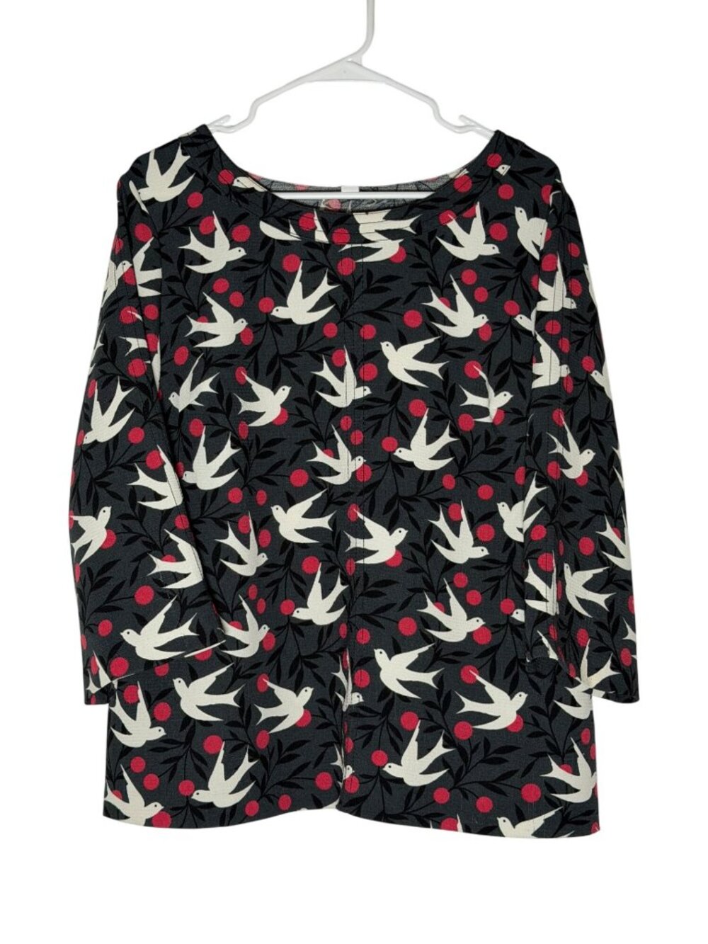 BODEN Swallow Vine Bird Print Alda Top Blouse Size US 14